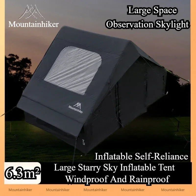 MOUNTAINHIKER Extra Large Inflatable Tent 3-6 Person Family Camping Tent with High-Quality Windproof and Spacious Interior