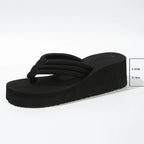 Lightweight Wedge Flip Flops for Women Fashion Clip Toe Platform Slippers Woman 2025 Summer Thick Bottom Non Slip Beach Slides