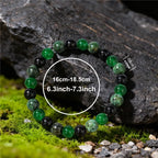 Fashionable 8mm Green Beaded Bracelet - Handmade Elastic Rope Bracelet - The Best Gift to Give