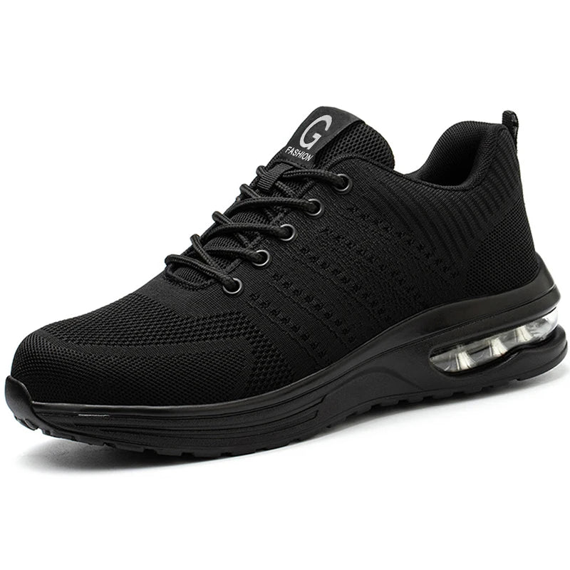 Lightweight Safety Shoes Women Men Air Cushion Work Sneakers Steel Toe Shoes Construction Safety Boots Anti-smash Work Shoes