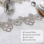 Battilo Lace Embroidery Tablecloth White Floral Rectangle Table Cloth Waterproof Table Cover For Dining Table Wedding Party Home