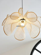 Wabi Sabi Flower Chandelier French Fabric Modern Ceiling Pendant Lights Home Decor Lighting Hanging Lamp  room decorchandeliers