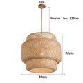 E27 Bamboo Lantern Pendant Lamp 30cm Natural Rattan Wicker LED Chandeliers Hand-Woven Lampshades Lighting Fixture Hanging Light
