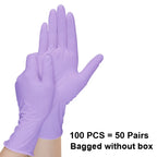 Disposable Gloves Purple Nitrile Medical Exam Gloves 100pcs Powder Free Latex Free Rubber Gloves for Cleaning Food Tattoo Salon