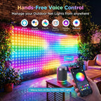 RGBIC LED Flexible Net Mesh Lights Outdoor Waterproof Matrix Grid Patio Pergola Bush Wedding Christmas Party Holiday Yard Decor