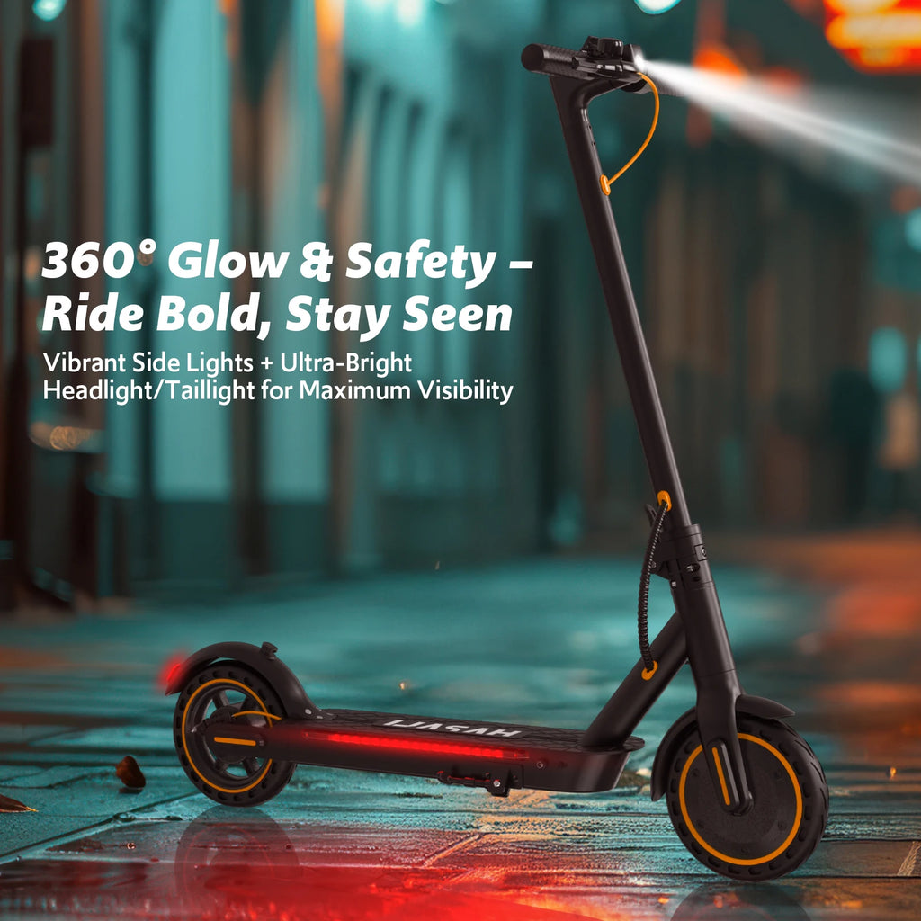 Electric Scooter Adults, 550W Motor, 19 Miles Range 19 MPH, UL Certified Folding E-Scooter for Adults Built-in Side Lights, Front Suspension with App Control