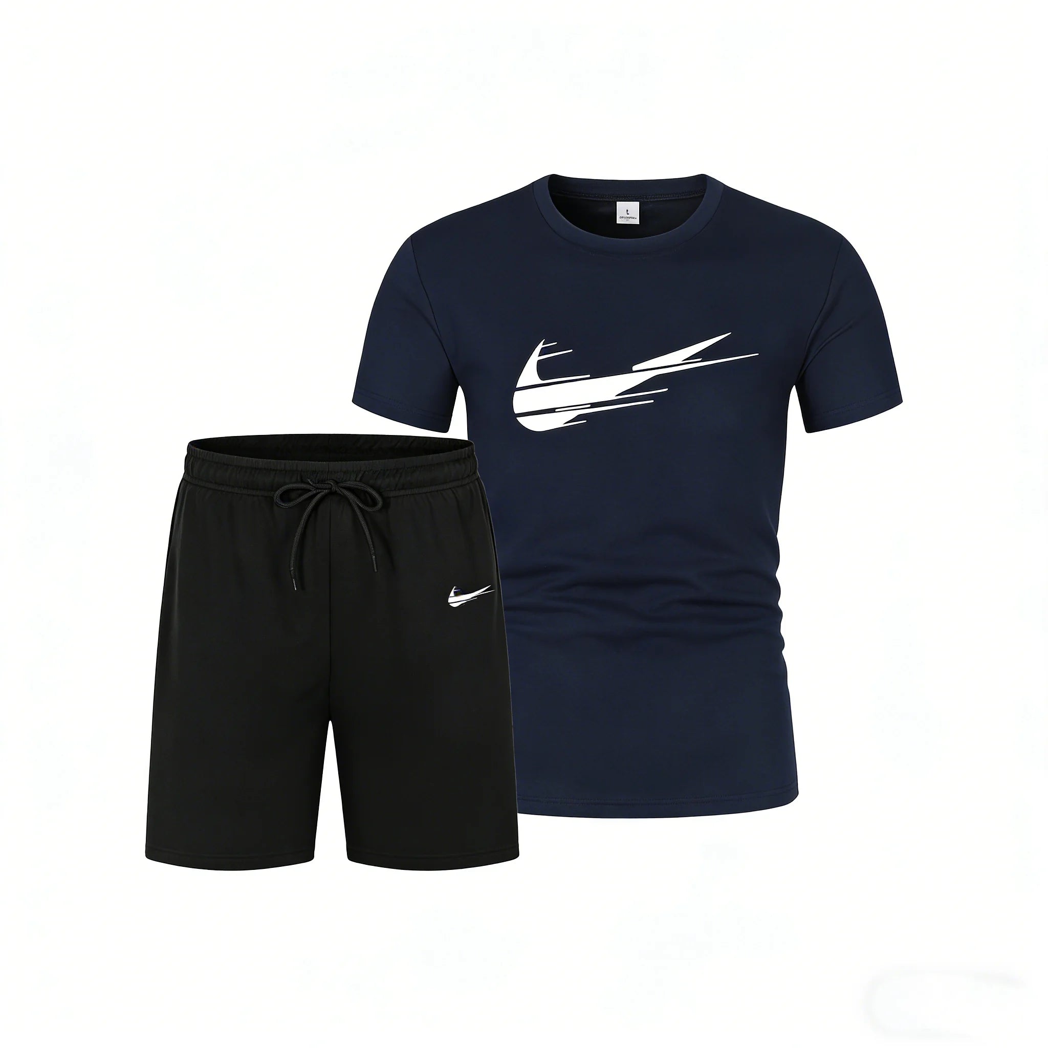 New men's two-piece set including mesh T-shirt and shorts for sports, fitness training, running and quick-drying T-shirt set