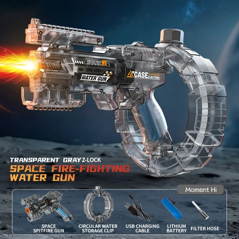 Electric Water Gun Rechargeable Automatic & Manual Spray Gun Capacity Range Up to 32 FT Range for Adults & Kids
