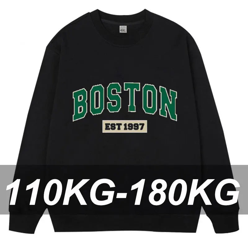 Plus Size Pullovers Men's Sweatshirts 110-185kg Oversized Round Neck Long Sleeve Tees Loose Tops Big Size Male Clothing 1XL-7XL