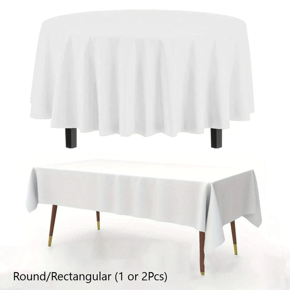 Disposable Round Rectangle Table Cloth Decorative Plastic Tablecloth For Wedding Birthday Christmas Spring Easter Summer Party