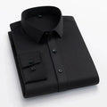55-105KG Men's long sleeved elastic shirt, non ironing business dress, professional work attire, stand up collar shirt