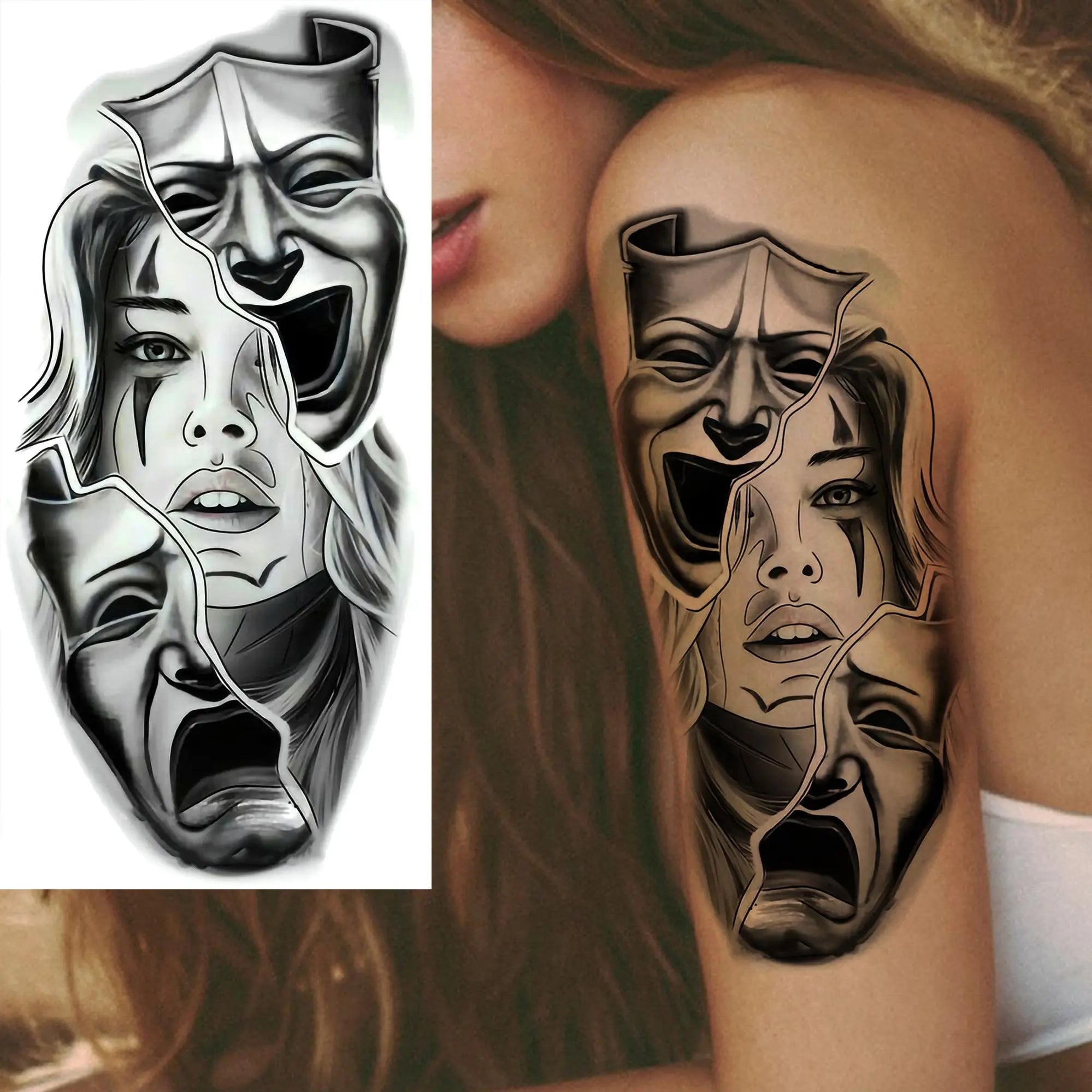 1 Sheet Trendy Cool Robber Gangster Temporary Tattoos For Adults Bad Guy Rebel Tatoos Waterproof Realistic  Fake Tattoo Stickers