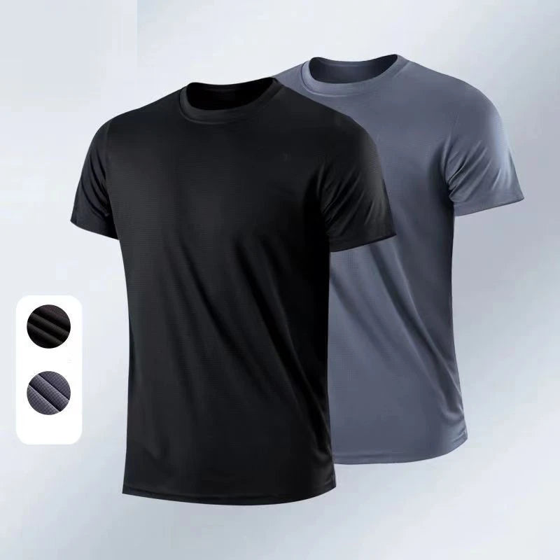 Quick-drying Round Neck Sport T-shirt Gym Fitness Shirt Trainer Running T-shirt Men Breathable Sportswear Women's Summer Suit