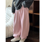 2025 Women Winter Autumn Thick Pants High Waist Wide Leg Warm Woolen Pants Fashion Clothes Vintage Pants Female Trousers