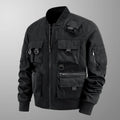 Men's Retro Jacket Spring/Autumn New Solid Color Multi Pocket Outdoor Adventure Work Coat Men's Baseball Collar Motorcycle Suit