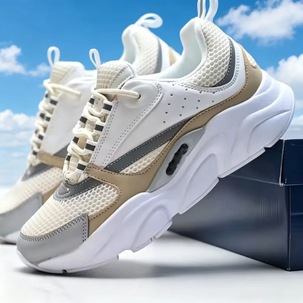 Unisex B22 Mesh Breathable Sneakers Shock Absorption Anti-Slip Lightweight Low Cut Casual Sports Shoes for Men Women Summer