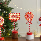 Christmas Stop Here Decor Santa Stop Here Tree Topper Desk Lamp LED Santa Stop Here Tree Topper Window Decorative Lights