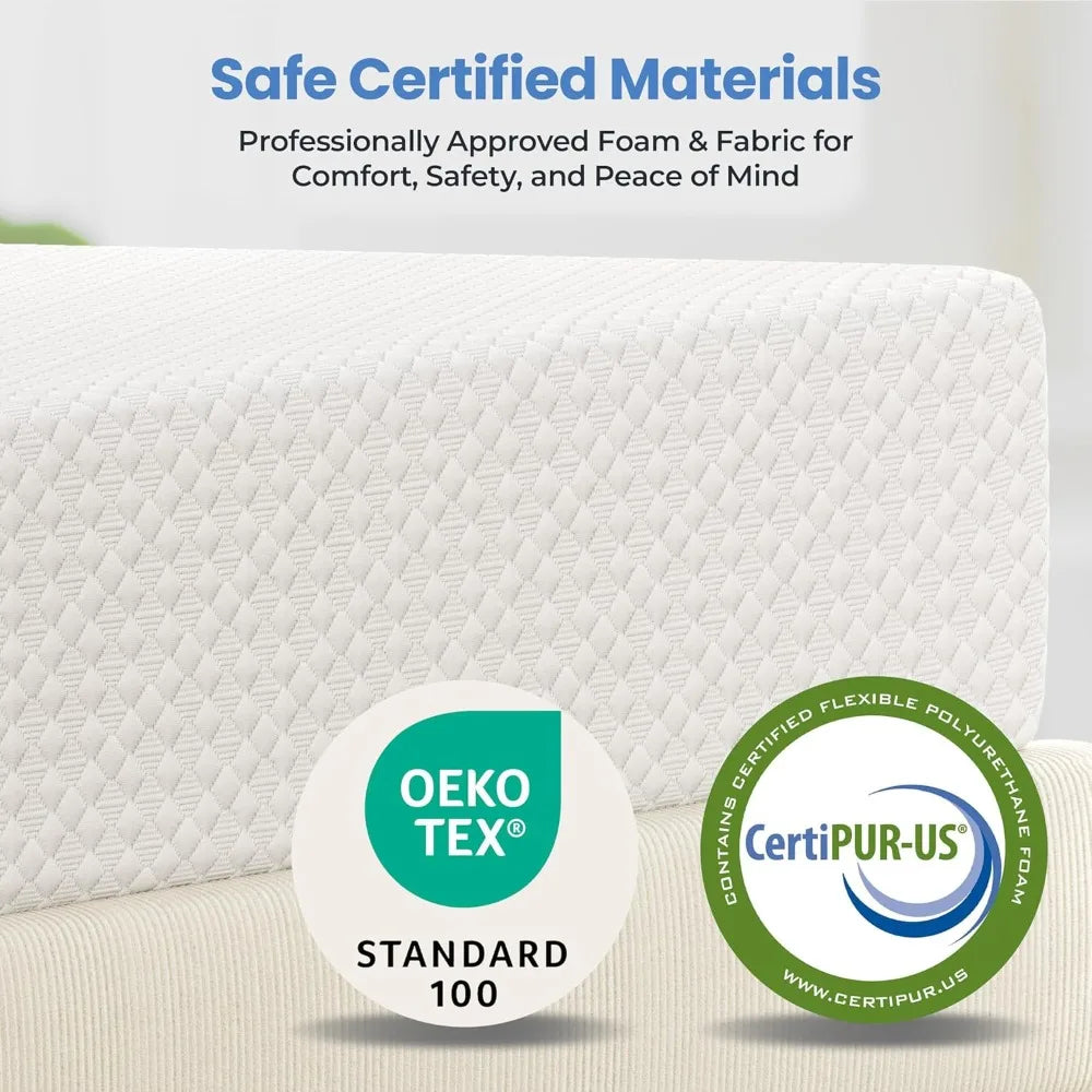 8 Inch Mattress 3 Foam Layer Cooling Gel Memory Foam Mattresses, Green Tea for Fresher Sleep, Medium, Customized