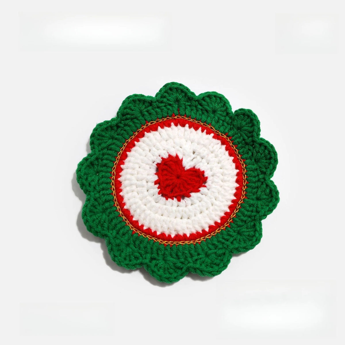 Christmas Santa Coasters Handmade Crochet Mug Mats Set Holiday Table Decoration Gift for Her Christmas Decorations for Home