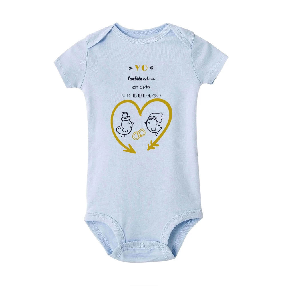 I Was Also At This Wedding Printed Baby Bodysuit Funny Infant Wedding Outfit Newborn Short Sleeve Romper Cute Toddler Jumpsuit