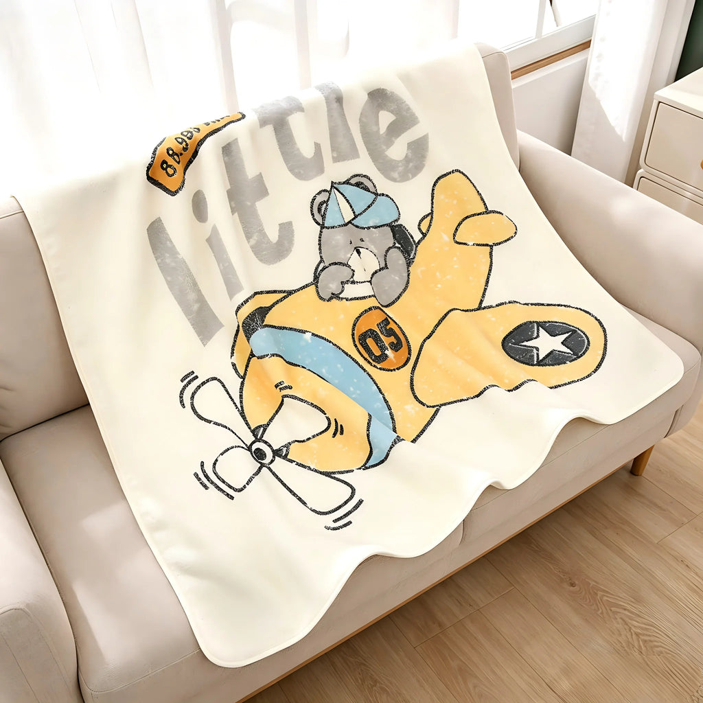 1Pc Baby Blanket, Cute Printed Pattern Baby Blanket, Superfine Fiber Soft and Absorbent, Suitable for Newborn Gifts