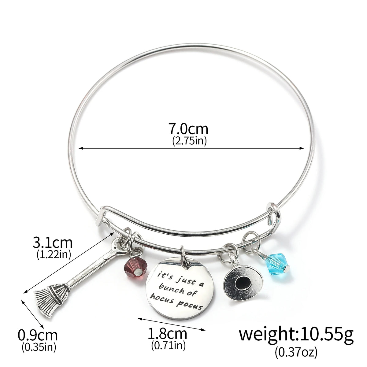 Wicked Charm Bracelets - Rhinestone Crown Witch Hat BFF Friendship Matching Couples Valentine's Day Gifts Jewelry for Fans Party