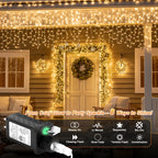1000 LED Christmas Icicle Lights 98Ft, 8 Modes Connectable Waterproof Outdoor Icicle String Lights with 20 Cable Ties for Roof Gutters Eaves Patio Garden Holiday Decor, Warm White