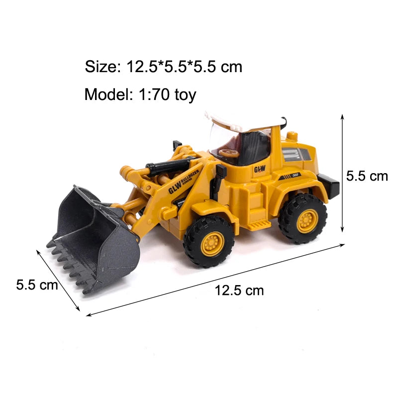 Engineering Diecast Tower Crane Forklift Bulldozer Excavator Vehicle Model Toys for Boys Alloy+Plastic Tractor Inertial Driving