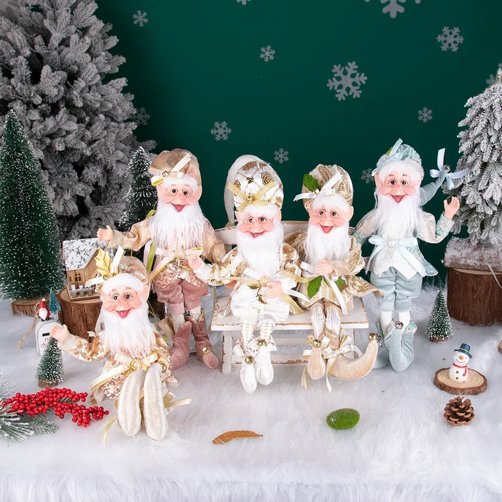 Christmas Decoration Santa Claus Statue Standing Elf Doll Decoration Christmas Tree Pendant Home Merry Christmas New Year Gift