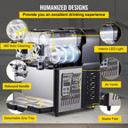 SucceBuy Commercial Slushy Machine 1x3L 2x3L Tank Frozen Drink Machine 24 Cups Stainless Steel Margarita Smoothie Frozen Drink