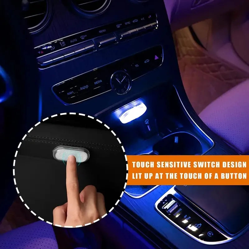 INEYES Car LED Lights Interior Wireless Interior Car Lights Portable USB Rechargeable Car Interior Led Night Light for Car Decor