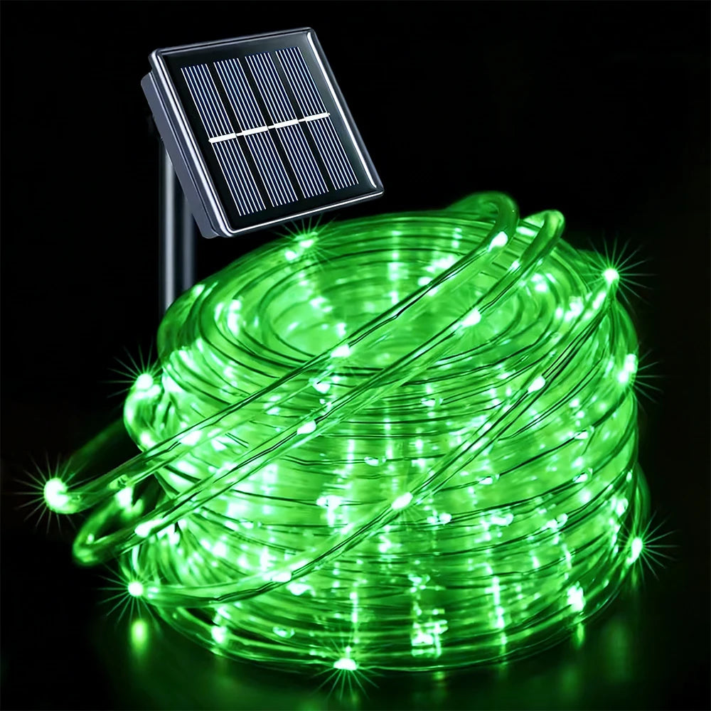 LED Solar Rope Lights Outdoor 50/100/200LEDs 8 Modes waterproof String lights for Garden Christmas Halloween Weddings Decor