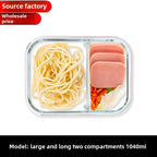 Glass Lunch Box Sealed Fresh-Keeping Box with Lid Portable Student Picnic Box Microwave-Heated Special Food Container Bento Box