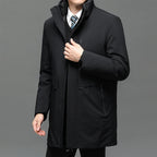 Business Men Thick Winter Big Hood Collar Warm Parka Waterproof Windproof NEW -40 Degrees Top Quality White Duck Down Jacket Men