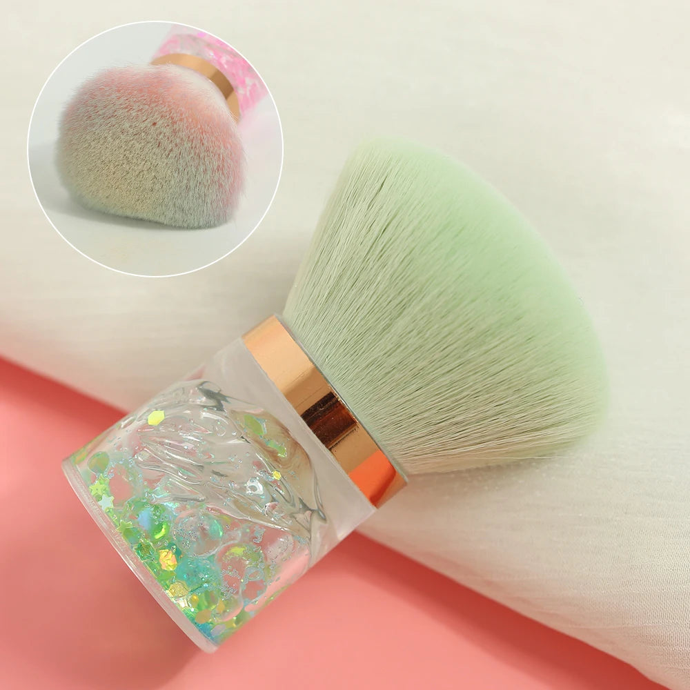 Nail Art Dust Brush for Nails Plastic Handle Powder Remove Soft Cleaning Nail Brush For Manicure Gel Nail Accessories Tool