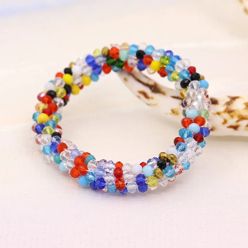 Bracelets for Women Multilayer Crystal Beads Strand Bracelet Boho Bracelet Jewelry Female Gift Wrist Accessories