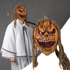 Horror Pumpkin Masquerade Mask Latex Cosplay Face Cover Creepy Halloween Costume for Carnival Party Role Play Performance