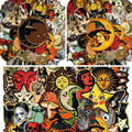 50PCS Retro Gothic Stickers Witch Moon Spooky DIY Aesthetic Stickers Phone Case Handmade Scrapbook Aesthetic Stickers