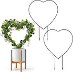 2pcs Metal Stackable Garden Trellis Plant Cage & Supports  for Decorative Vines Flowers Ivy Plant Support (Heart, 9.5in)