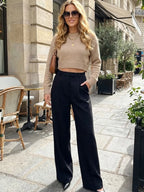 Willshela Women Fashion Solid Front Zipper Straight Pants Vintage High Waist Full Length Female Chic Lady Trousers
