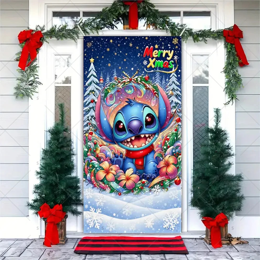 Christmas Theme Santa Claus Santa Dog Snowman Door Cover Banner Festive Party Decoration Supplies Photography Props Xmas Gifts