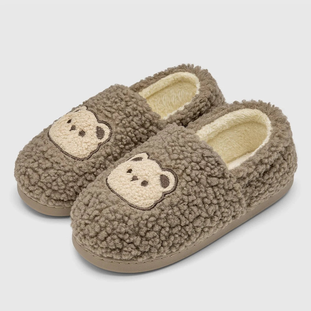 Big Size 48 49 Men Home Slippers Winter Warm Plush Slides Couples Indoor Flats Anti-slip Bedroom Shoes Women Autumn Furry Slides