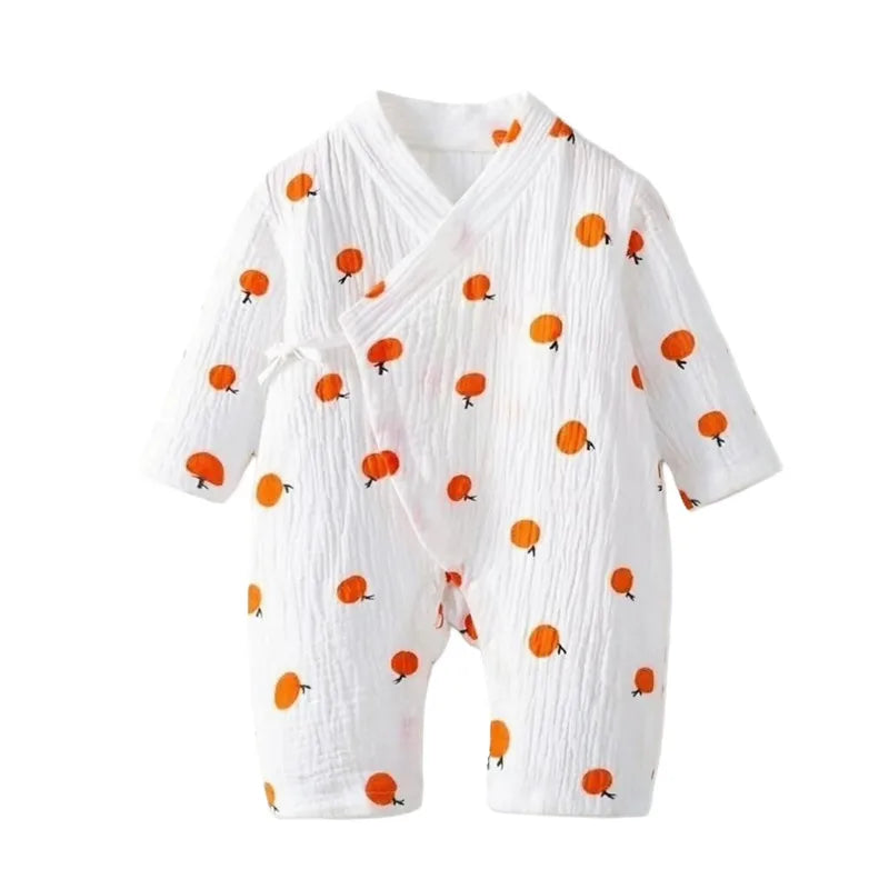 Baby Boys Girls Jumpsuit Clothes Newborn Muslin Cotton Long Sleeve Romper 0-2 Years
