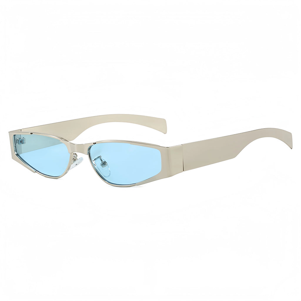 Fashionable Square Small Frame Metal Sunglasses for Men and Women, Hip-Hop Style, Street Photography, Anti-Uv Sunglasses