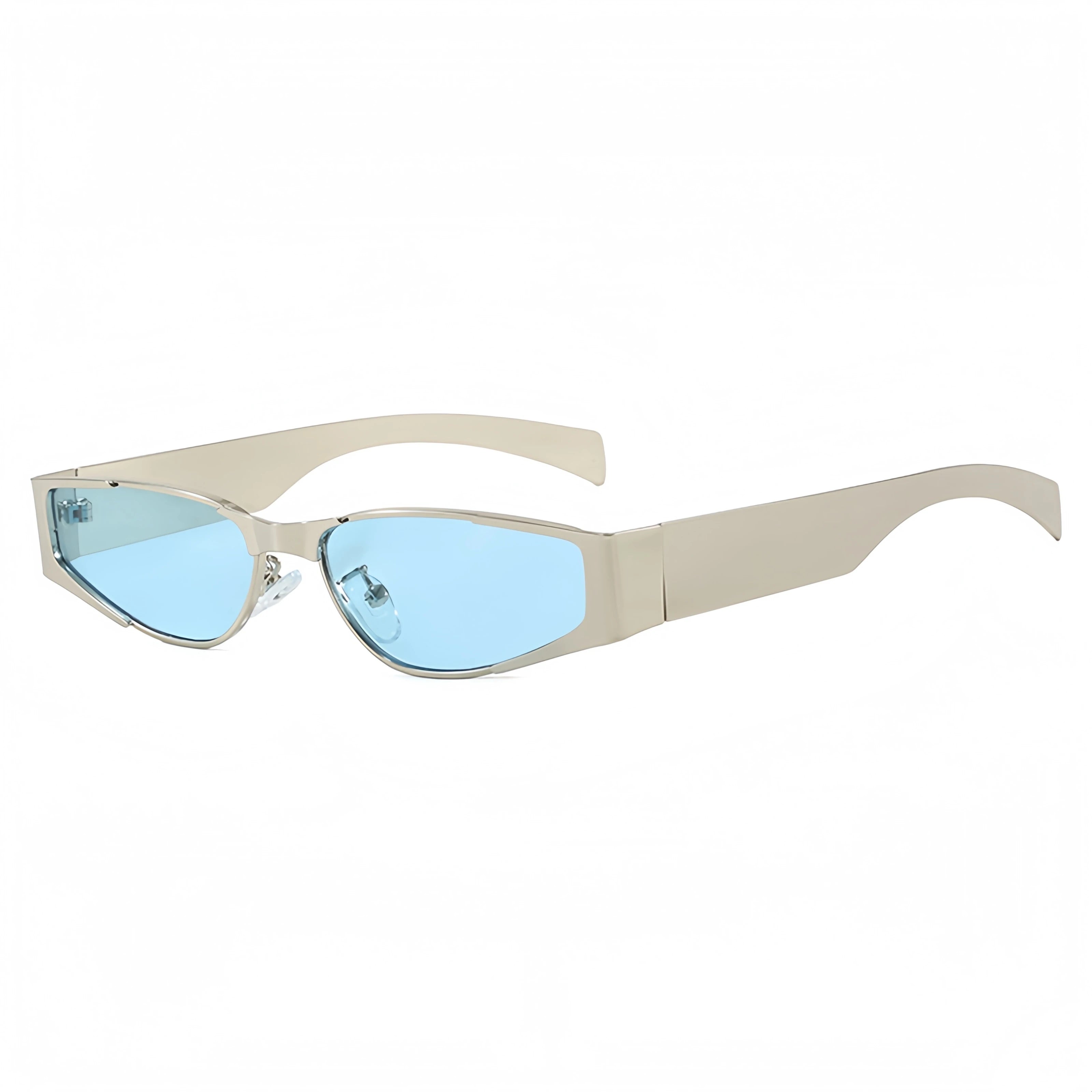 Fashionable Square Small Frame Metal Sunglasses for Men and Women, Hip-Hop Style, Street Photography, Anti-Uv Sunglasses