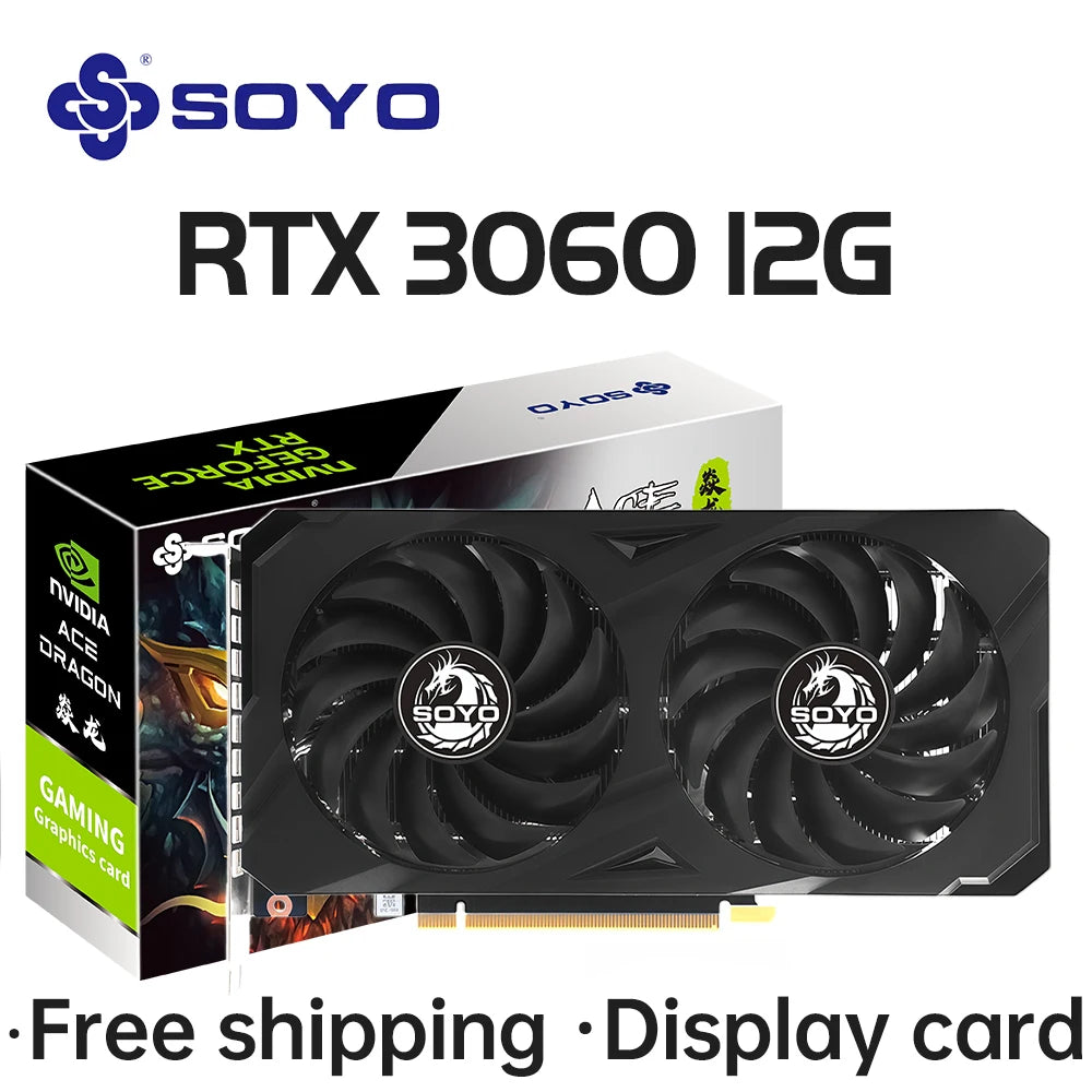 SOYO Gaming Graphics Cards NVIDIA GeForce RTX 3070 8GB/12G RTX3060Ti RTX3060 RTX3050 Desktop GPU Video Card Computer components