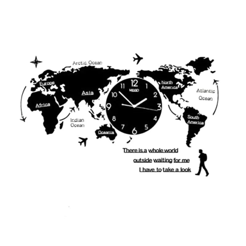 Unique Acrylic Wall Clock 3D DIY Large Wall Hanging Clock with Stickers for Office Home Living Room Wall Art Home Decorations