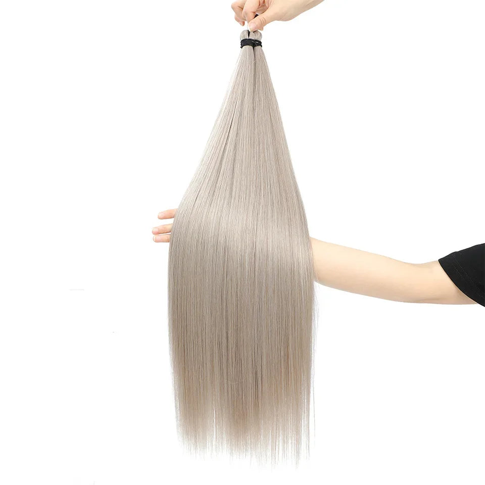 300g 3Pcs/Lot 28Inch Straight Crochet Braids White Blonde 613#Ombre Brown 6# Bio Protein Synthetic Hair Extensions