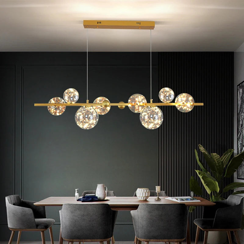 Modern Restaurant LED Chandelier Gold/Black Living Room Kitchen Luxury Interior Lighting Room Decoration Nordic Lamps