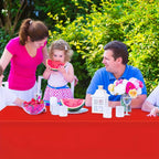Red Plastic Tablecloth, Premium Decorative Red Disposable Tablecloth, Rectangular Party Tablecloth For Birthday, Christmas
